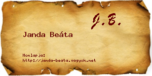 Janda Beáta névjegykártya